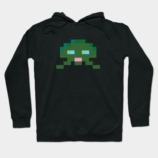 Retro Gaming Pixel Space Invader Hoodie by GerrardShuttleworthArt